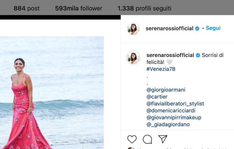 Post Instagram Serena Rossi