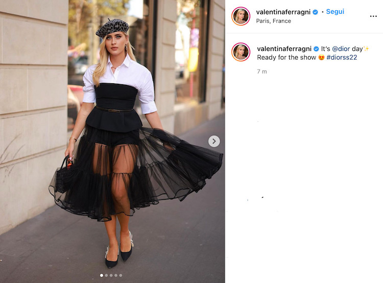 Valentina Ferragni post Instagram