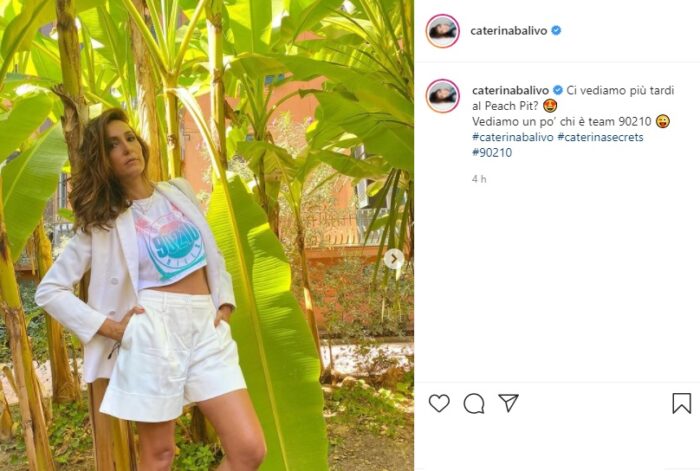 Caterina Balivo post Instagram