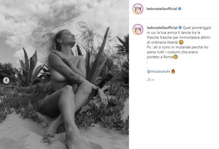 Giulia Provvedi post Instagram (screenshot)