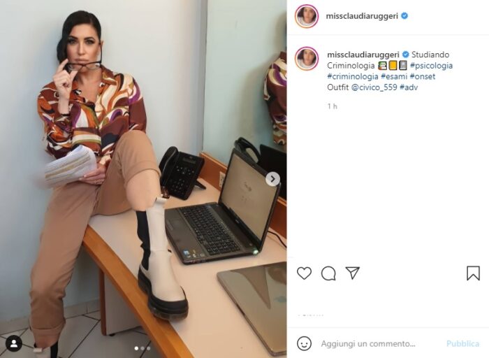 claudia ruggeri post Instagram