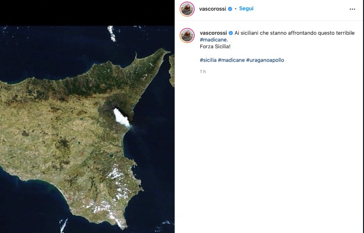 Post Instagram Vasco Rossi 