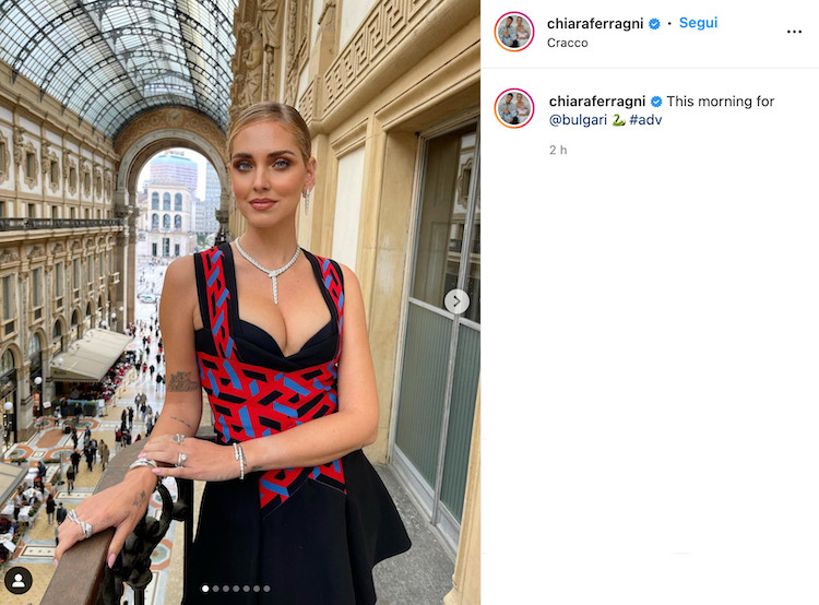 Chiara Ferragni e il suo post su Instagram