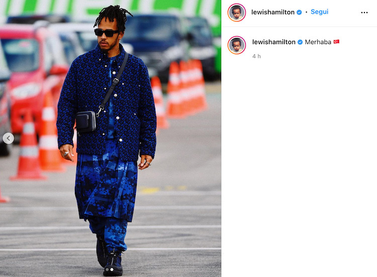 Lewis Hamilton e il suo look in Turchia