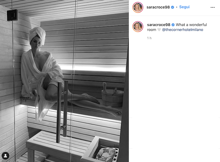 Il post di Sara Croce in sauna