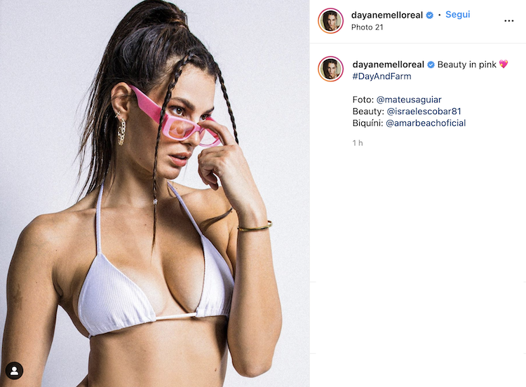 Dayane Mello e il post su Instagram