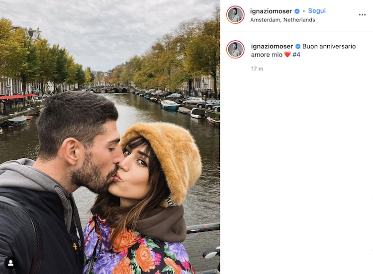 Cecilia Rodriguez e Ignazio Moser ad Amsterdam (screenshot Instagram)