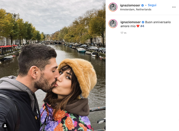 Cecilia Rodriguez e Ignazio Moser ad Amsterdam (screenshot Instagram) 