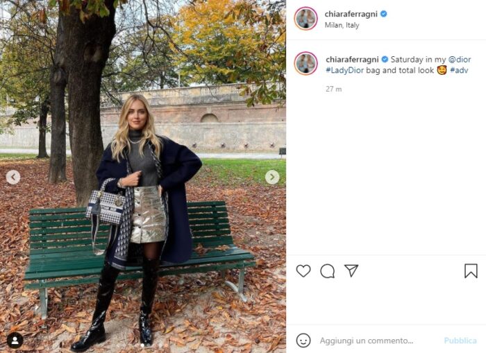 Chiara Ferragni post Instagram