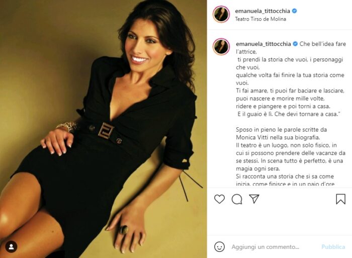 Emanuela Tittocchia post Instagram