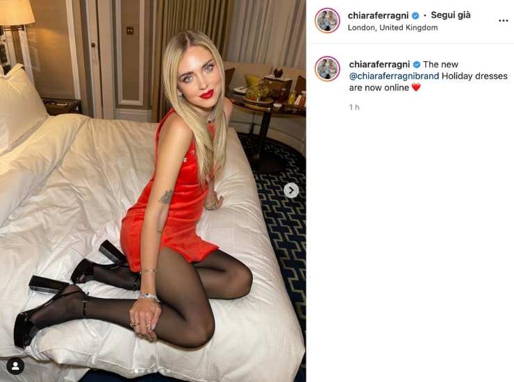 Il vestito roso di Chiara Ferragni