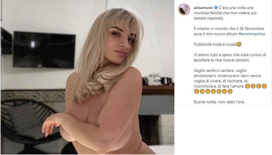 La cantante senza veli