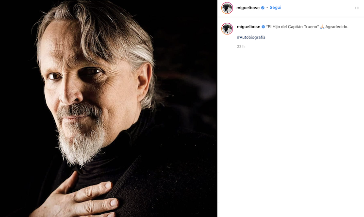 La copertina della biografia di Miguel Bosé