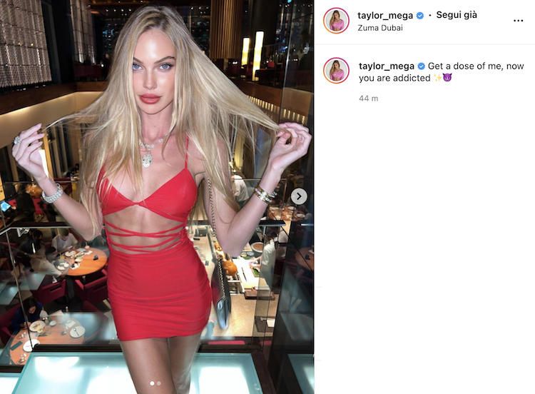 Il vestito rosso su Instagram