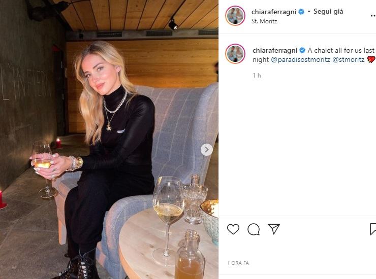 Chiara Ferragni e Fedez nello chalet