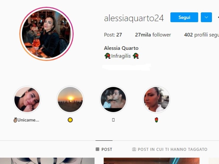 Alessia Quarto profilo Instagram