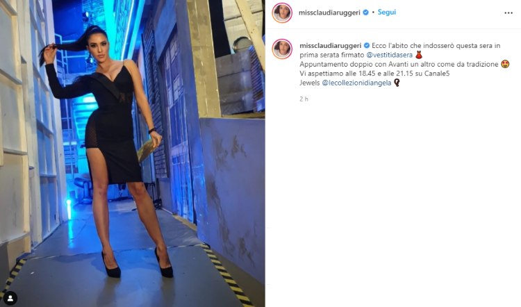 Miss Claudia Ruggeri Outfit serale Avanti un altro