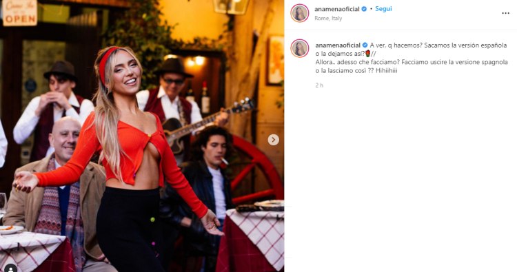 Ana Mena annuncia versione spagnola Instagram