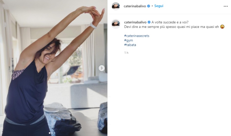 Caterina Balivo allenamento a casa Instagram