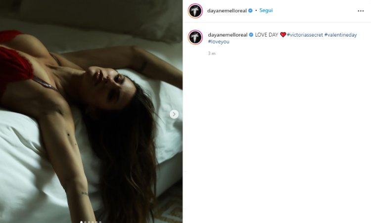 Dayane Mello Instagram Intimo rosso Victoria's Secret