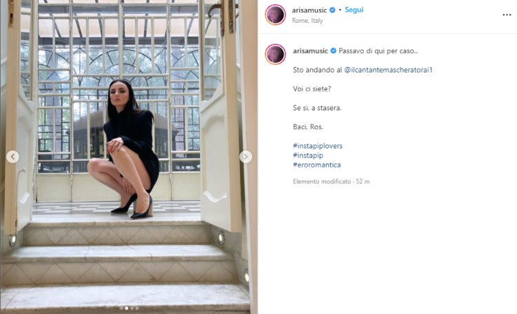 Arisa annuncia il cantante mascherato instagram