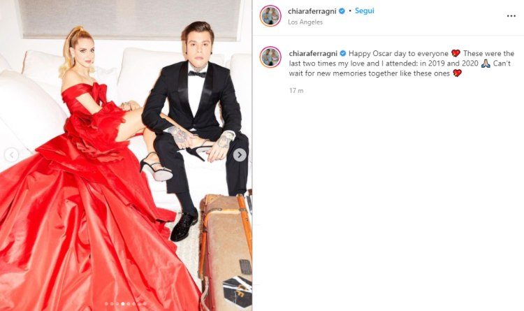 Chiara Ferragni e Fedez agli Oscar 2019 Instagram