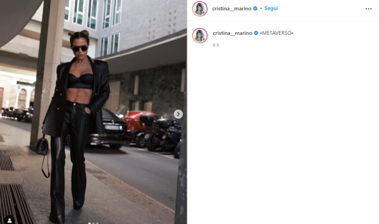 Cristina Marino Metaverso look Instagram