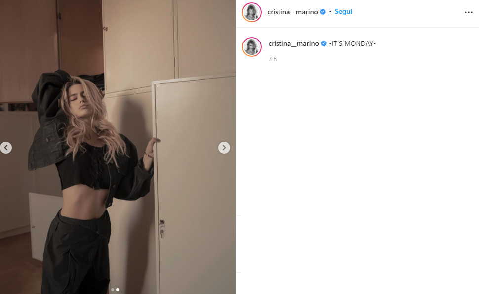 Cristina Marino top corto outfit Instagram