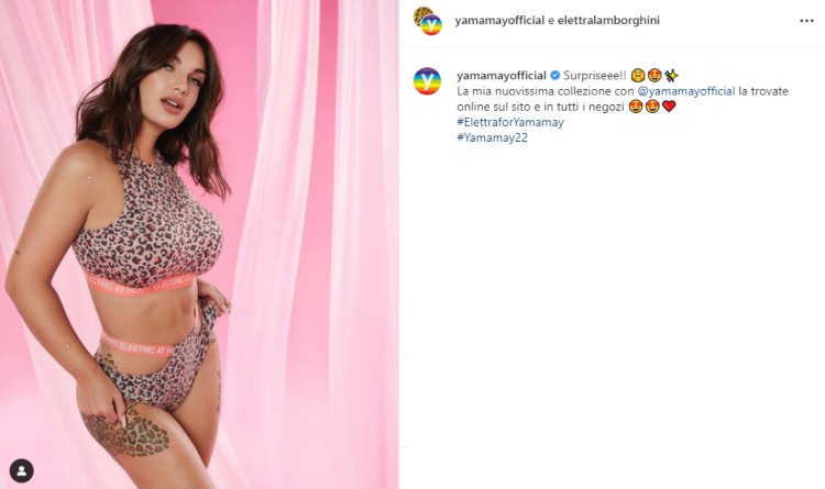 Elettra Lamborghini yamamay collezione Instagram