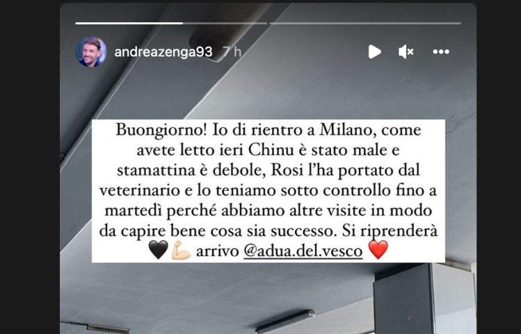 Post Instagram Andrea Zenga