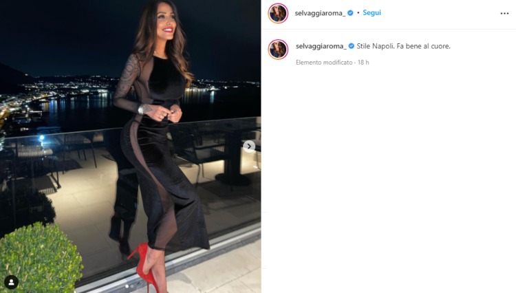 Selvaggia Roma abito nero Instagram