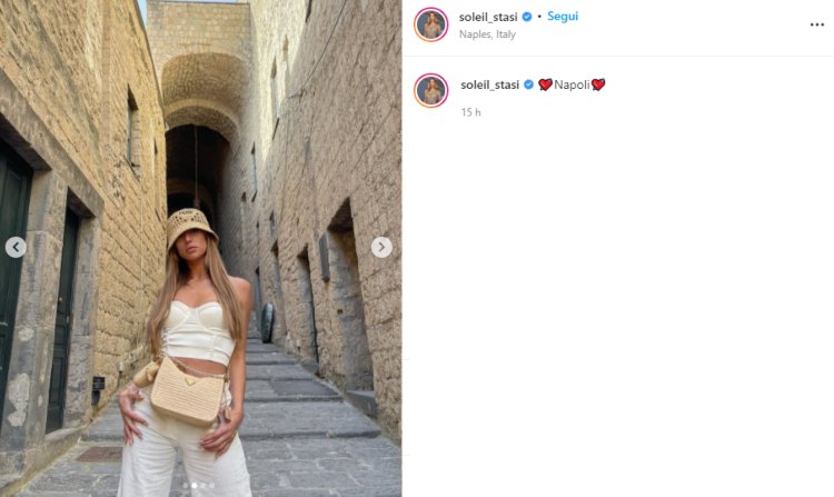Soleil Sorge a Napoli Instagram