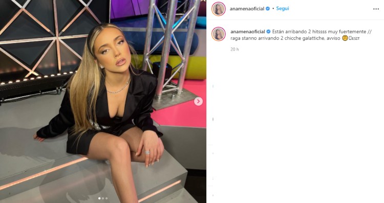 Ana Mena annunio Instagram