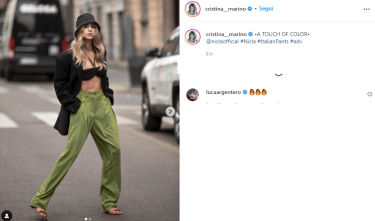 Cristina Marino outfit verde