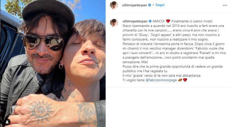 Fabrizio Moro e Ultimo (foto Instagram)
