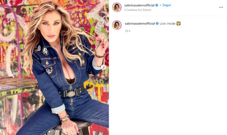 Sabrina Salerno tutina jeans