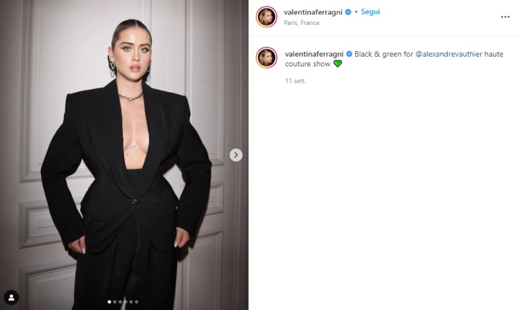 Valentina Ferragni Outfit Nero decolleté