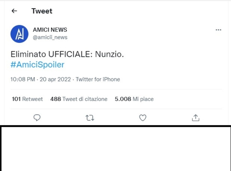 Amici 21 tweet