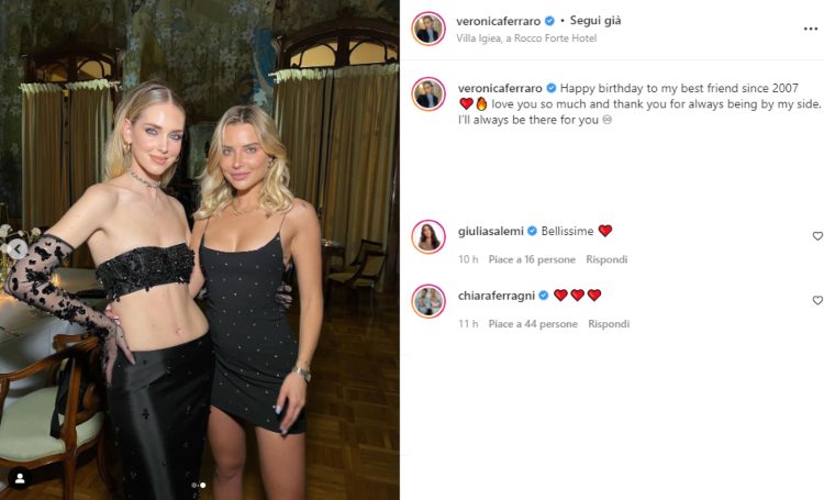 Chiara Ferragni e Veronica Ferraro compleanno