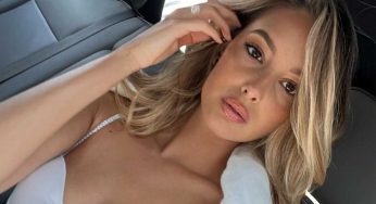 Viky Varga turista sul Lago di Como: il vestitino lascia le gambe in mostra