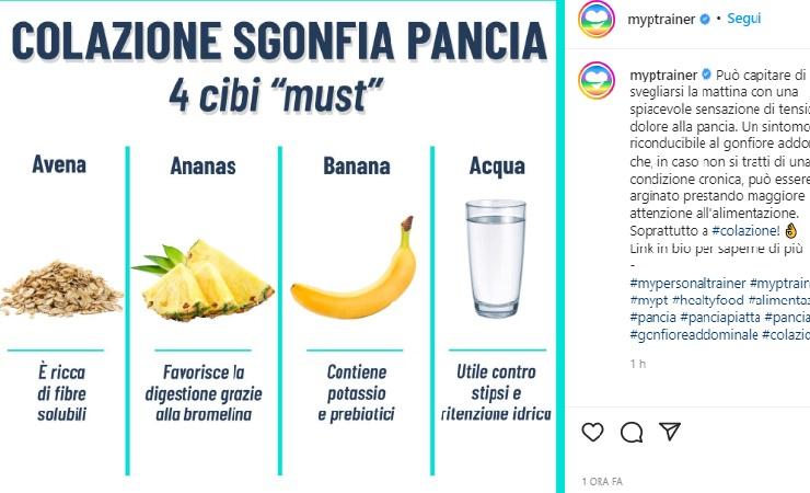 Cibi sgonfia pancia a colazione