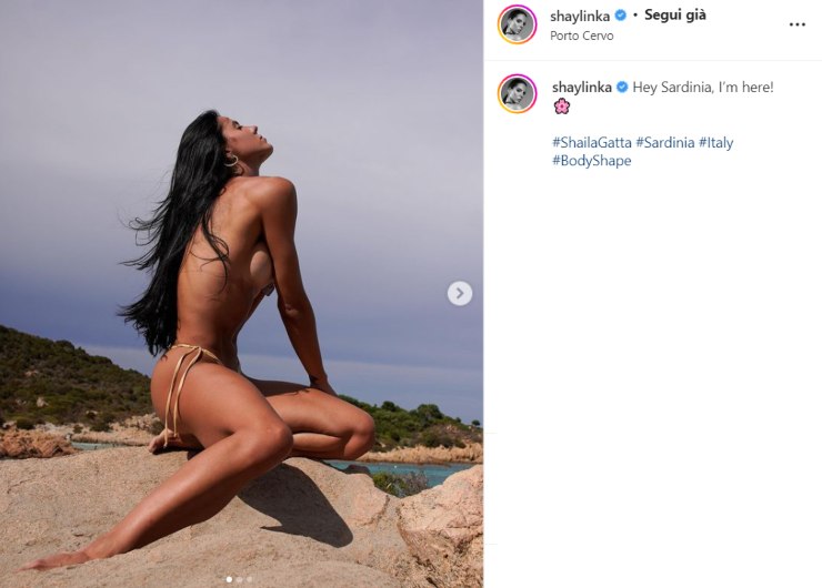 Shaila Gatta Porto Cervo topless