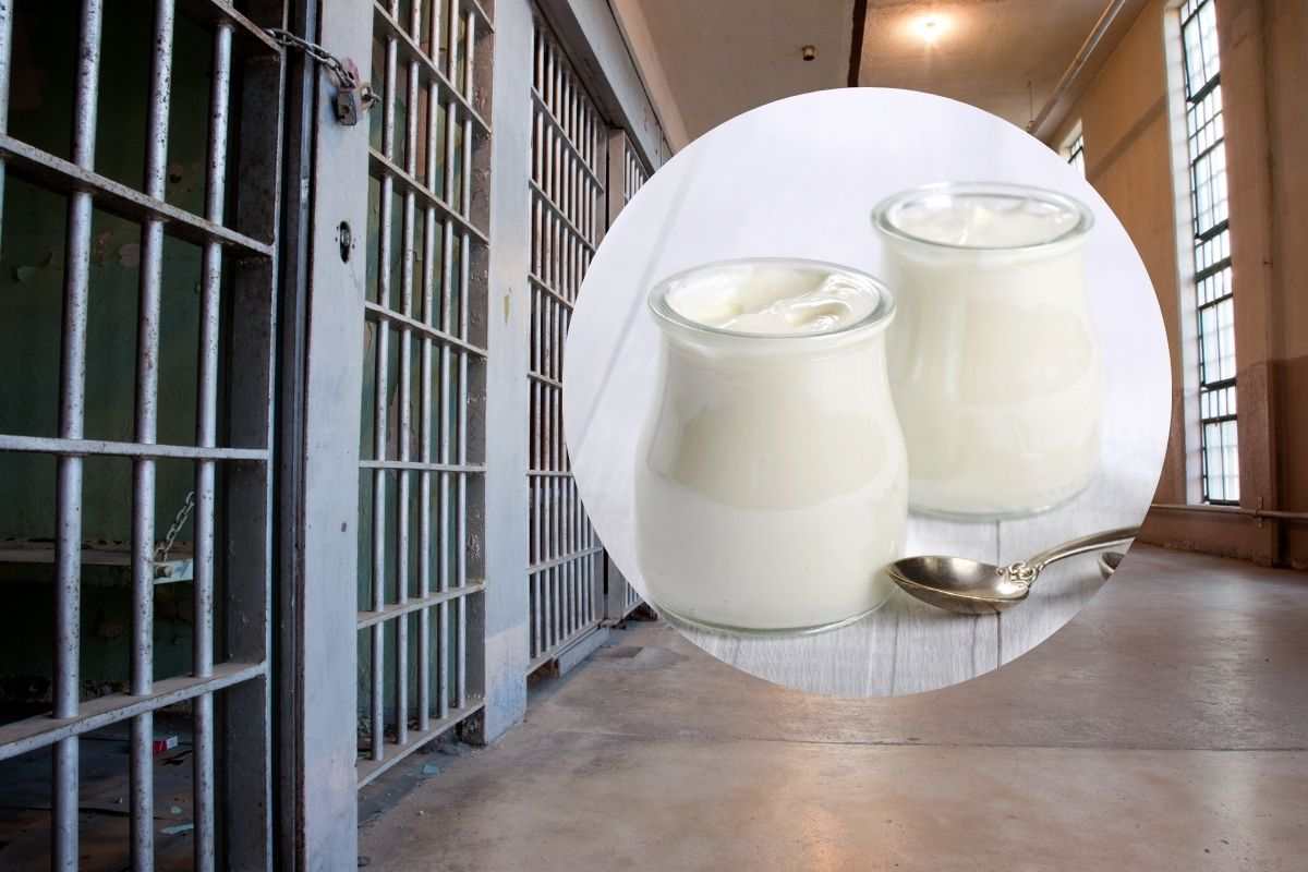 inferiate carcere e yogurt in vasetto